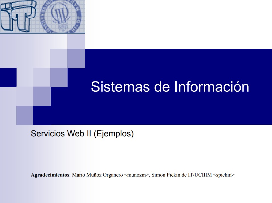 Imágen de pdf Servicios Web II (Ejemplos) - Sistemas de Información