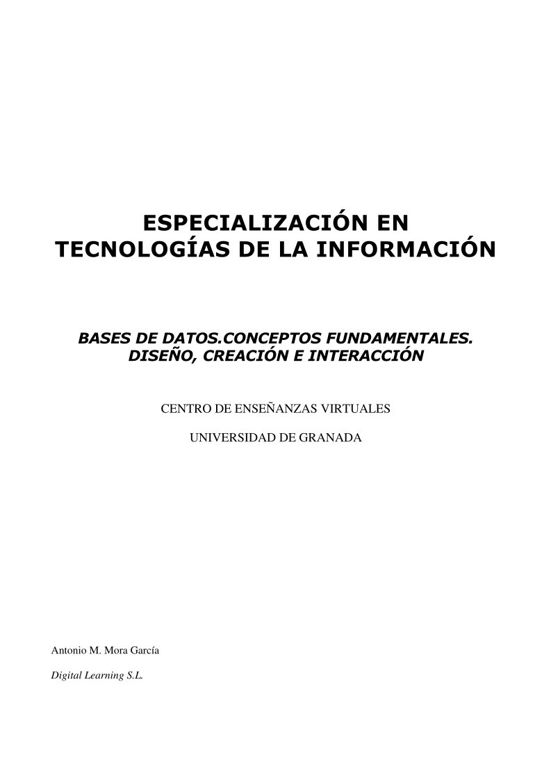 Imágen de pdf Bases de datos.conceptos fundamentales. diseño, creación e interacción