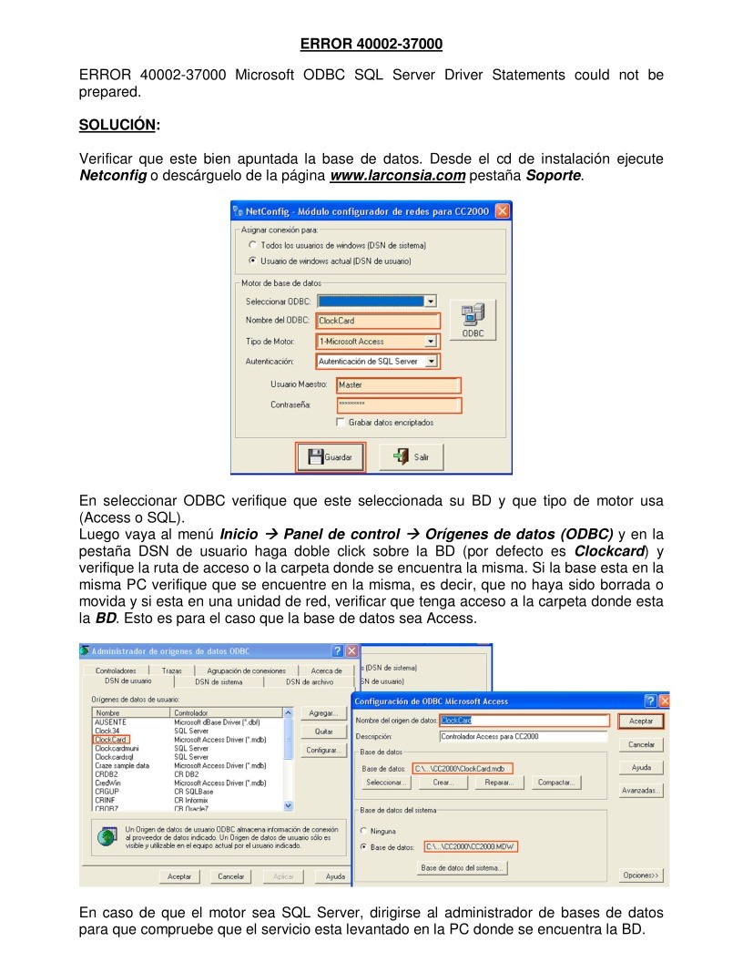 Imágen de pdf Error 40002-37000 Microsoft ODBC SQL Server Driver