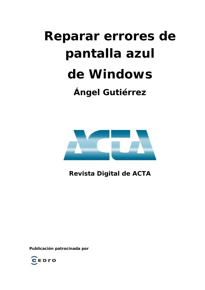 Imágen de pdf Reparar errores de pantalla azul de Windows