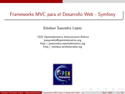 Imágen de pdf Frameworks MVC para el Desarrollo Web - Symfony