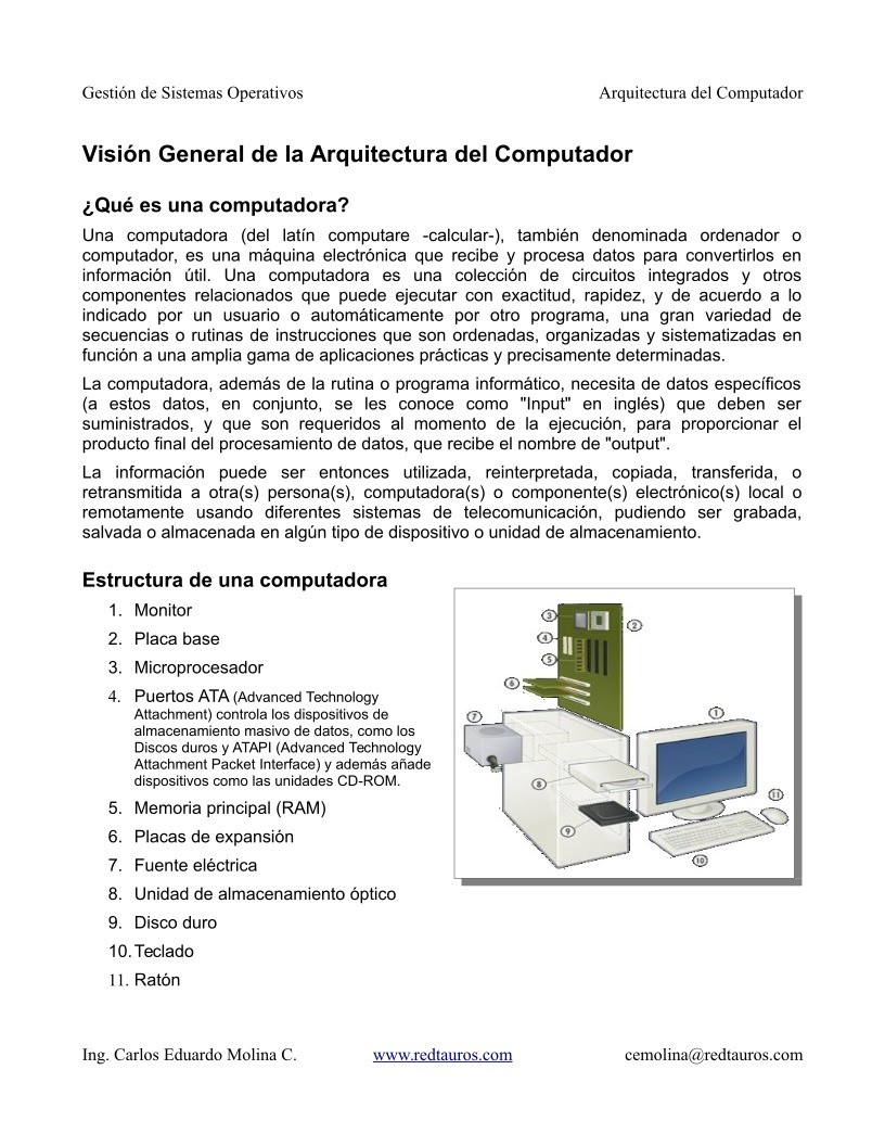 Imágen de pdf Vision general de la arquitectura del computador