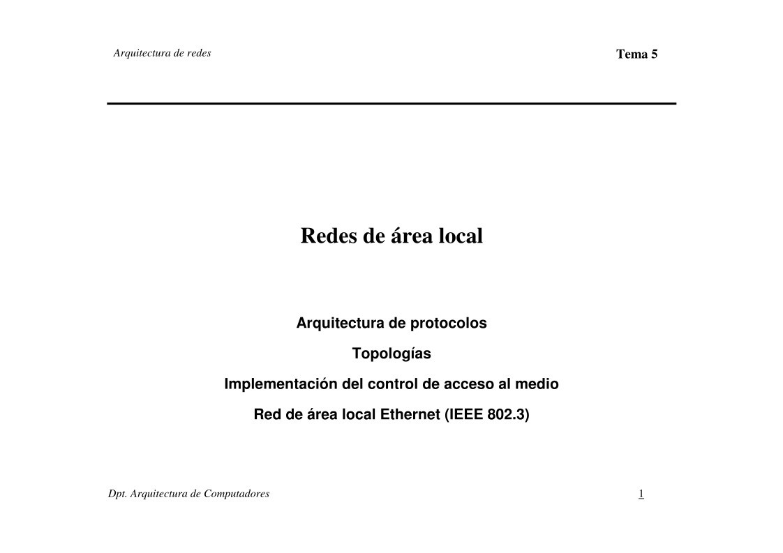 Imágen de pdf Tema 5 - Redes de área local