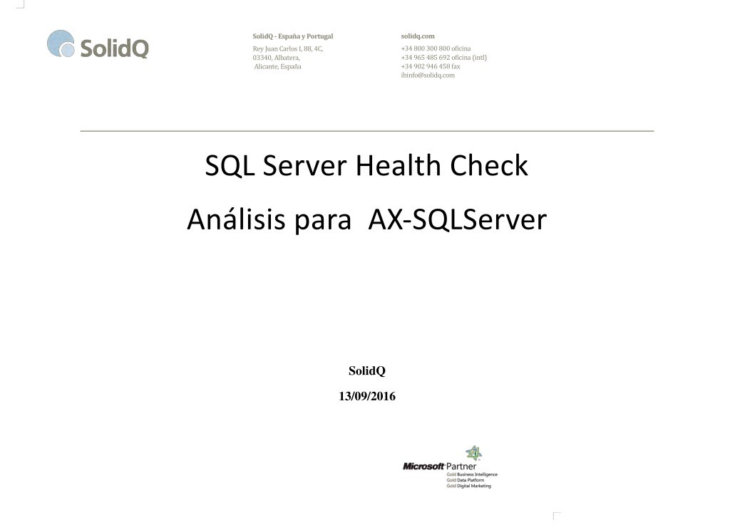 Imágen de pdf SQL Server Health Check - Análisis para AX-SQLServer