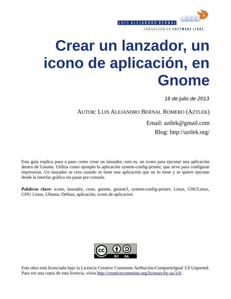 Imágen de pdf Crear un lanzador, un icono de aplicación, en Gnome