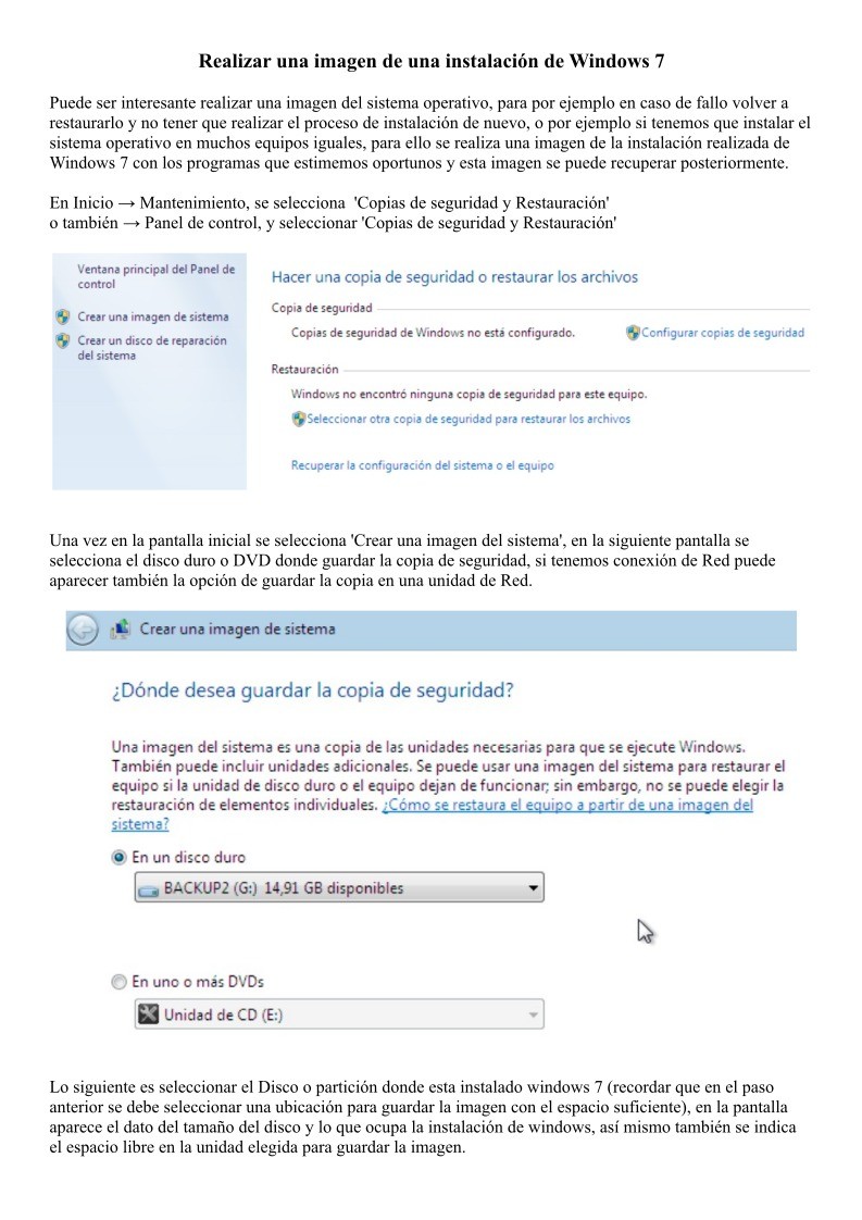 Imágen de pdf Realizar una imagen de una instalación de windows 7