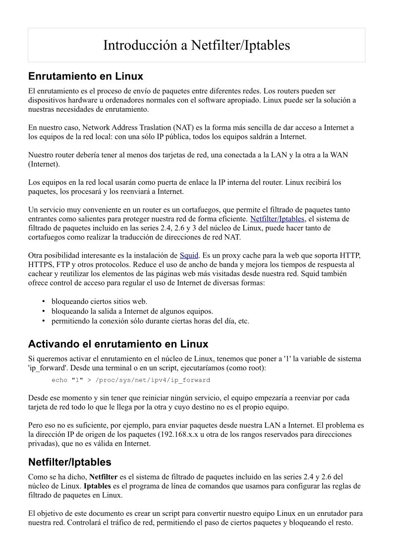 Imágen de pdf Introducción a Netfilter/Iptables