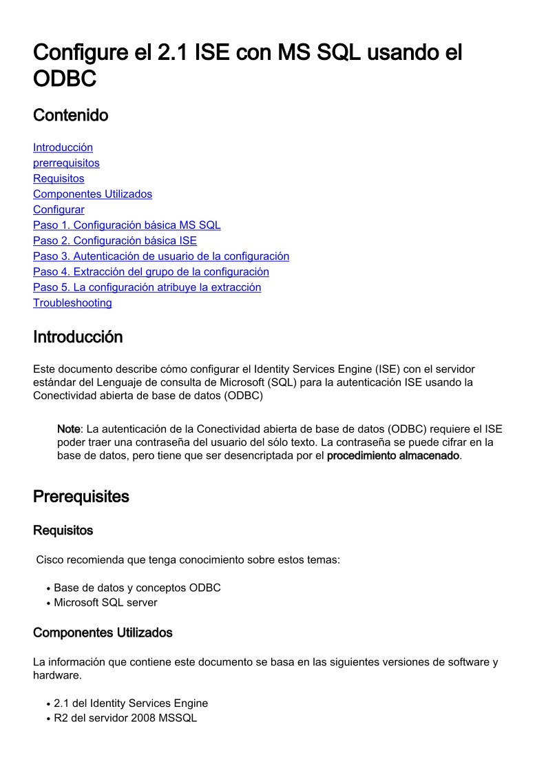 Imágen de pdf Configure el 2.1 ISE con MS SQL usando el ODBC