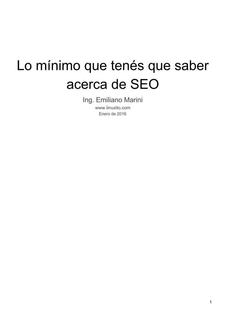 Imágen de pdf Lo mínimo que tenés que saber  acerca de SEO