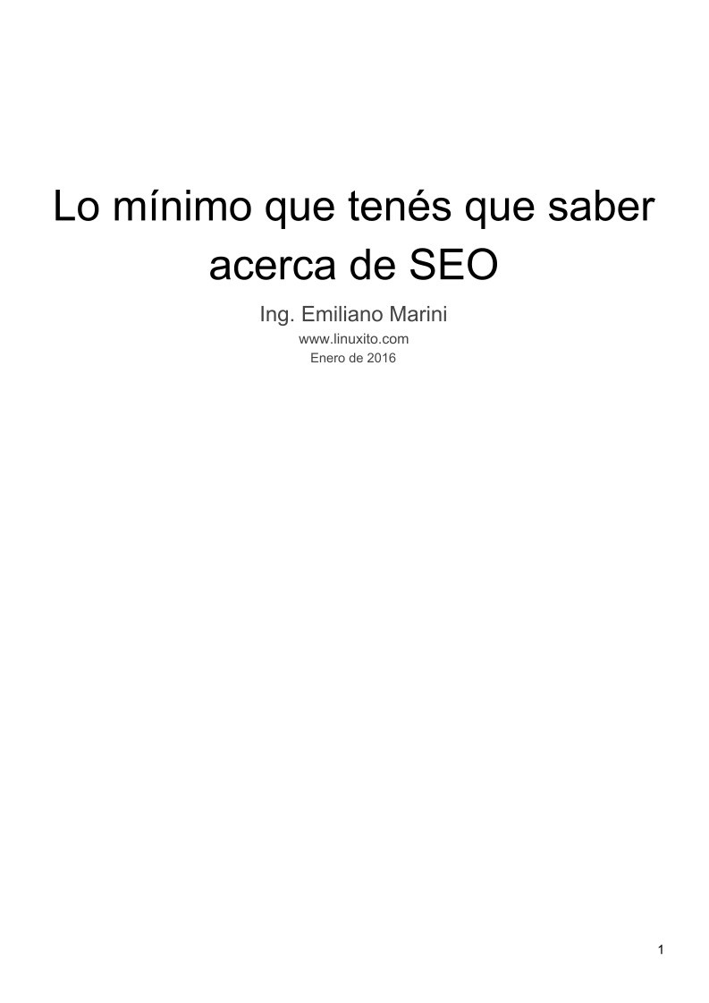 Imágen de pdf Lo mínimo que tenés que saber  acerca de SEO