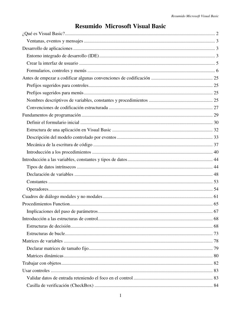 Imágen de pdf Resumido Microsoft Visual Basic