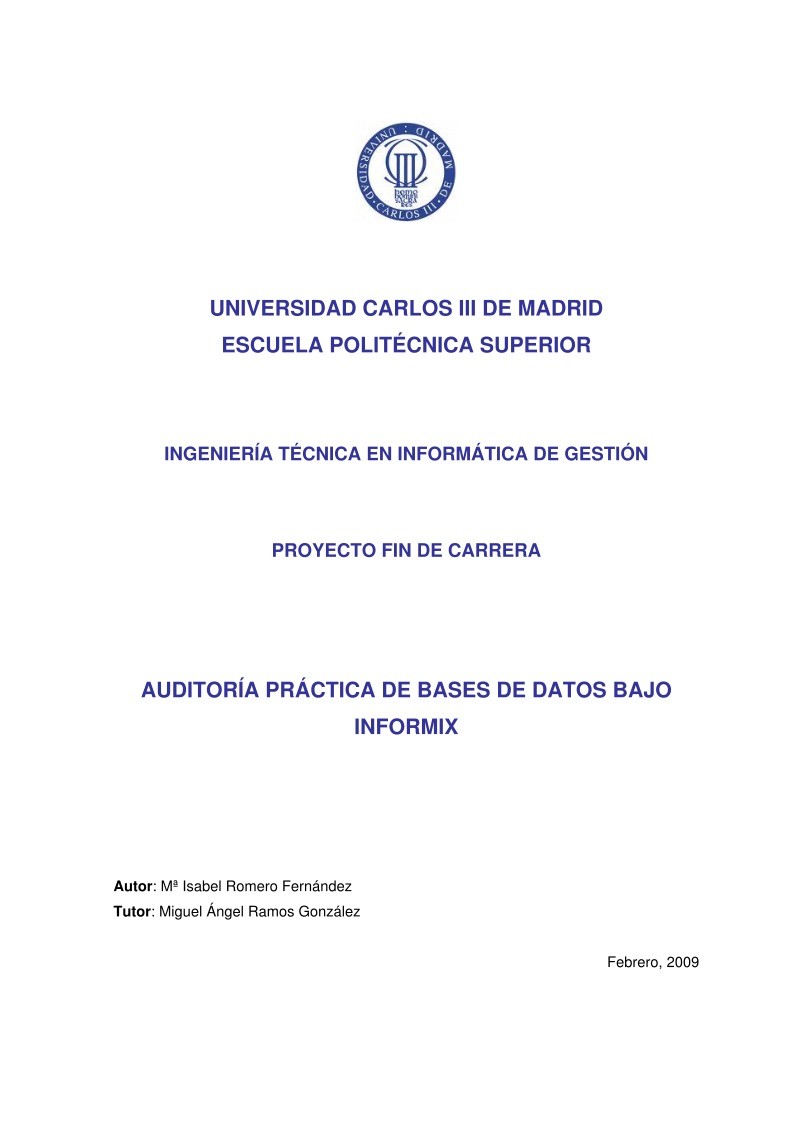 Imágen de pdf Auditoría práctica de bases de datos bajo Informix