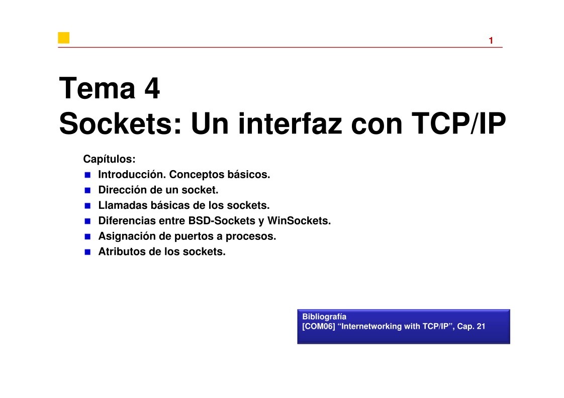 Imágen de pdf Tema 4 Sockets: Un interfaz con TCP/IP