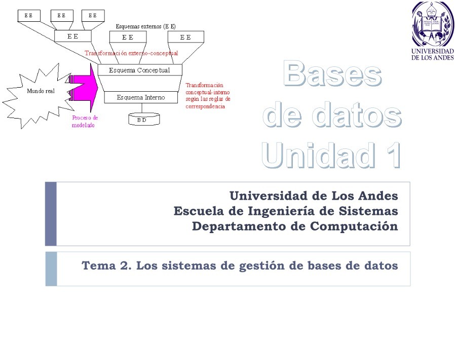 Imágen de pdf Tema 2. Los sistemas de gestión de bases de datos