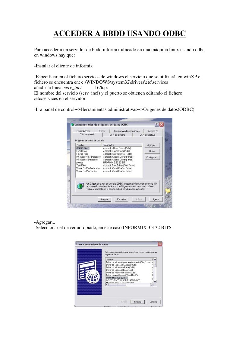 Imágen de pdf Acceder a bbdd Informix usando ODBC