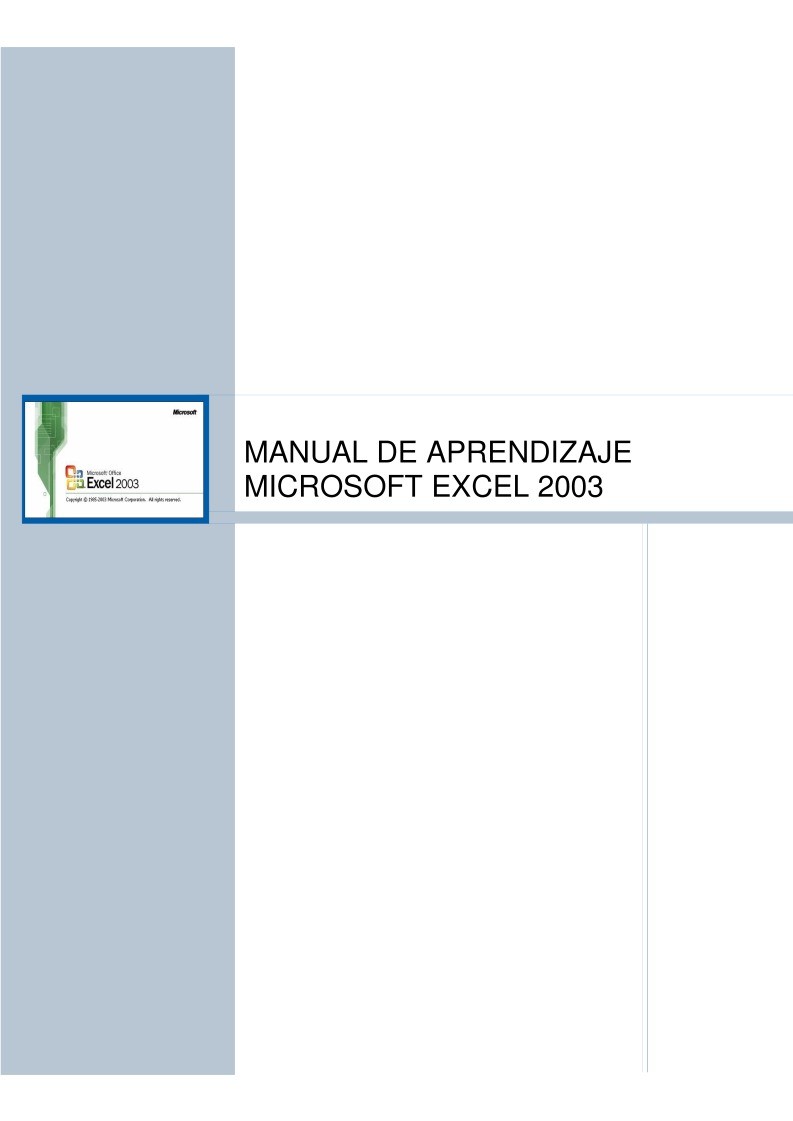 Imágen de pdf Manual de aprendizaje Microsoft Excel 2003