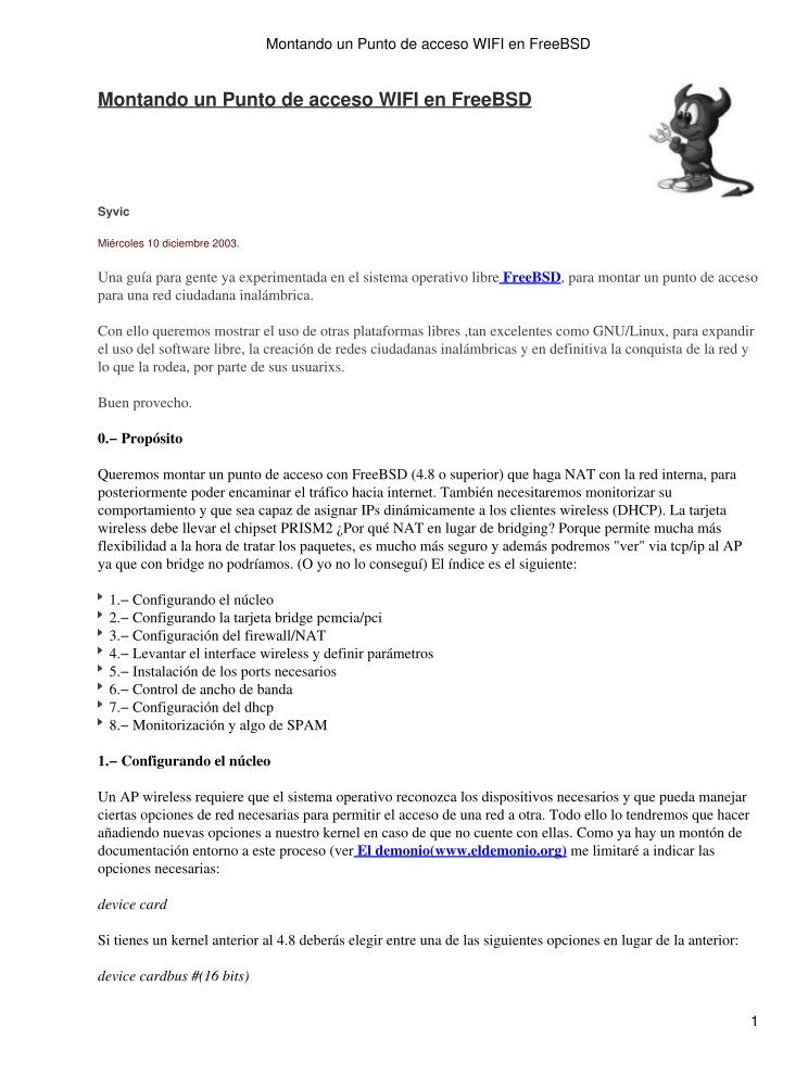Imágen de pdf Montando un Punto de acceso WIFI en FreeBSD
