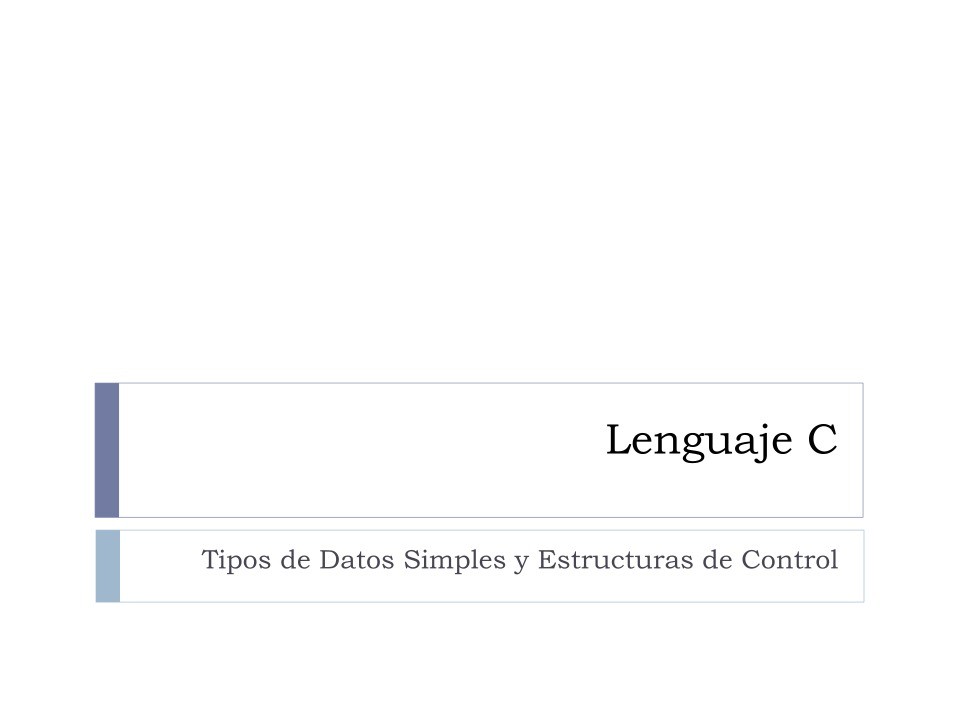 Imágen de pdf Lenguaje C - Tipos de Datos Simples y Estructuras de Control