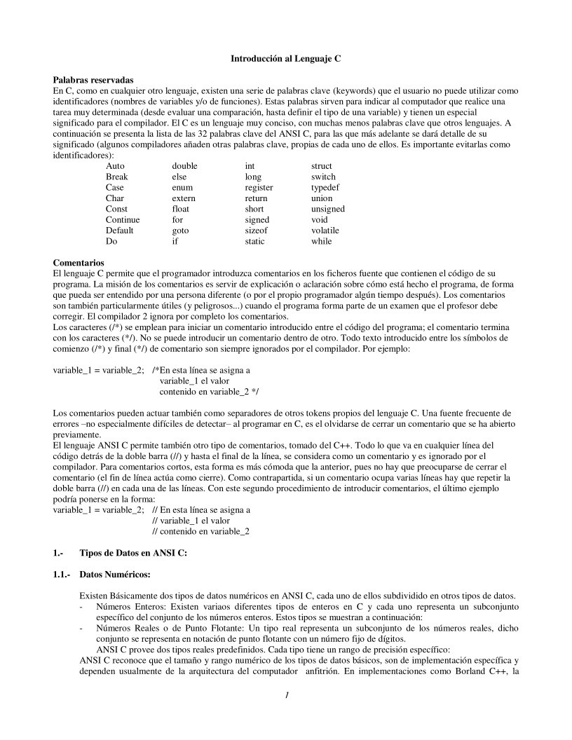 Imágen de pdf Introducción al Lenguaje C