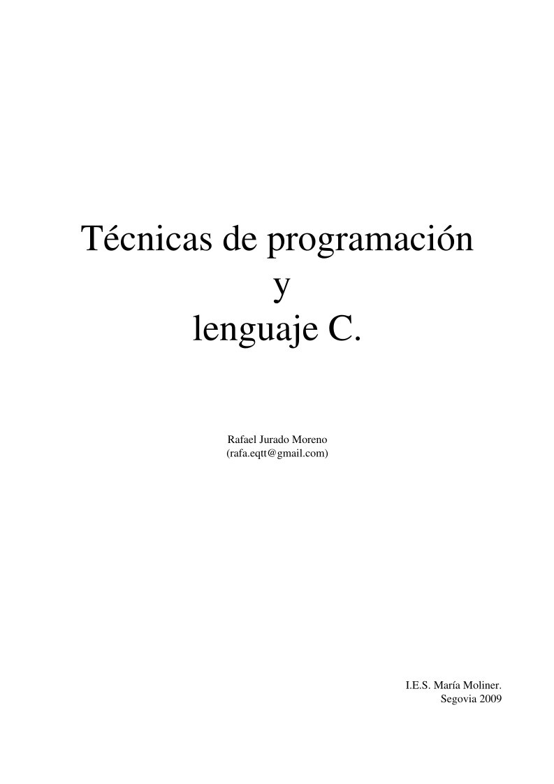Imágen de pdf Técnicas de programación y lenguaje C
