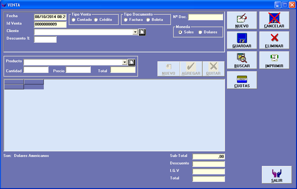 católico disculpa Convencional Código de Visual Basic - Sistema de Ventas en VISUAL BASIC 6.0