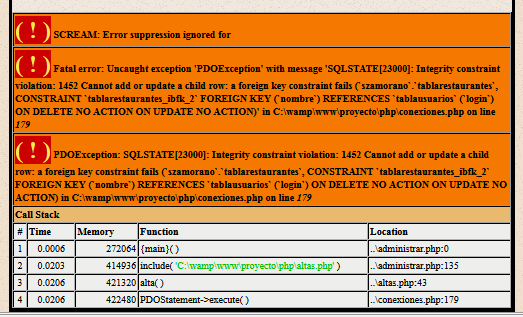 Capturaerrorsql