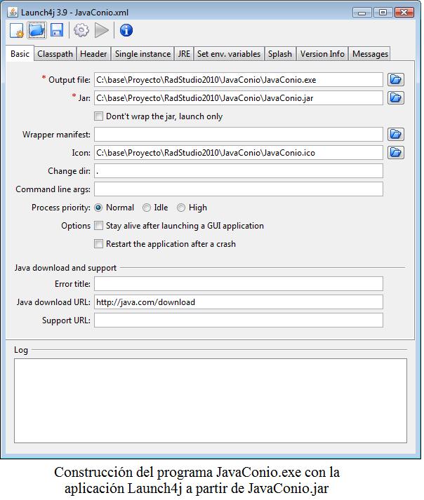 JavaConio-Launch4j