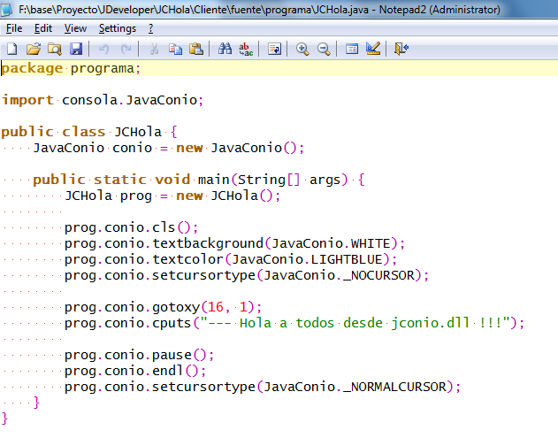 JavaConio-JCHola