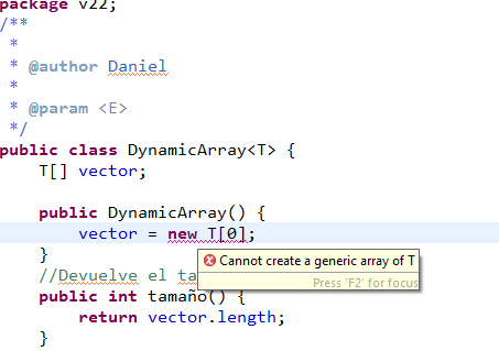 Captura-error-array-generics