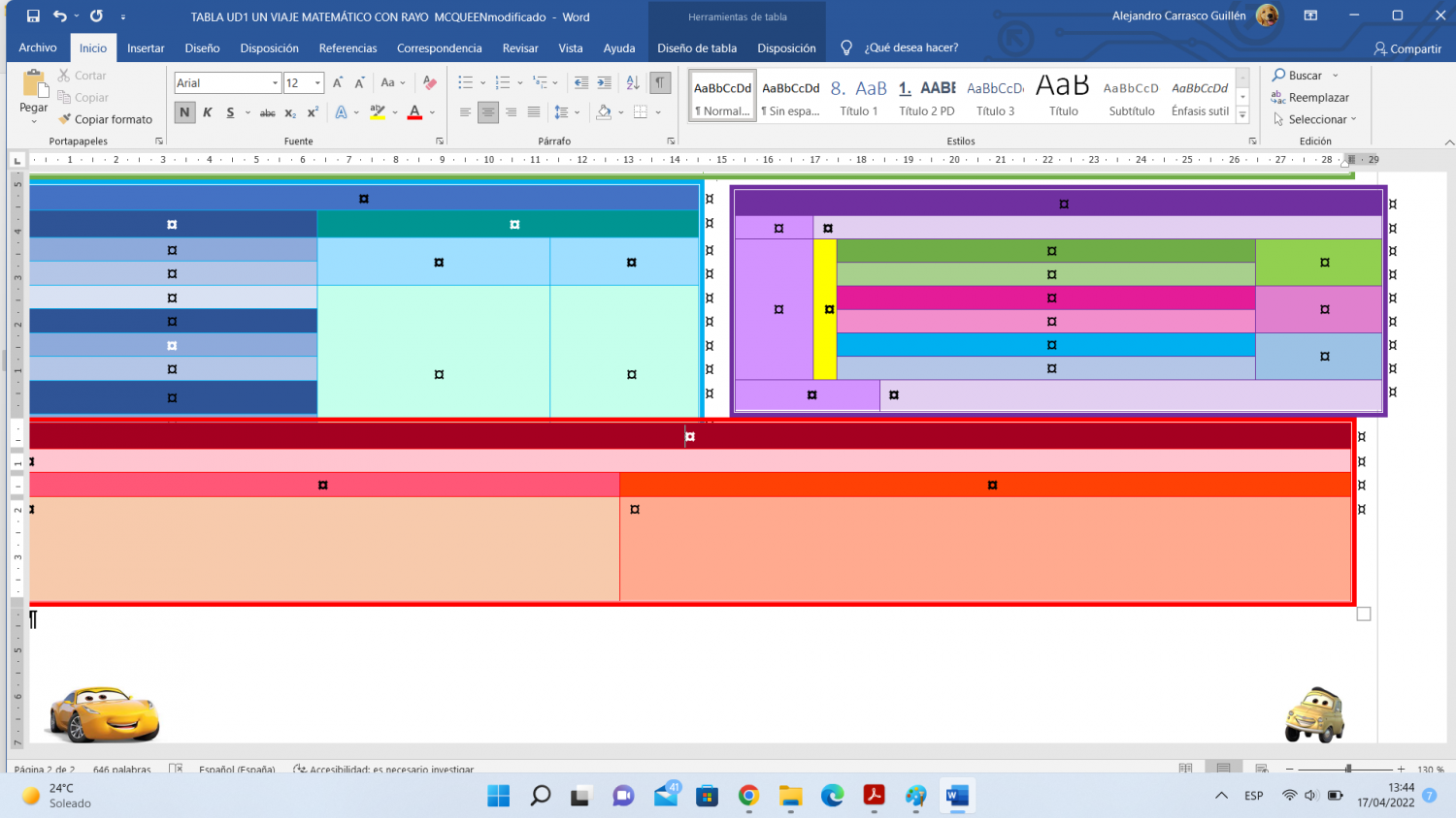 Word poner bordes distintos a las tablas