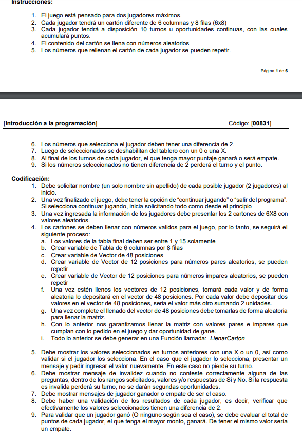 Dev C++ Juego de bingo en c++